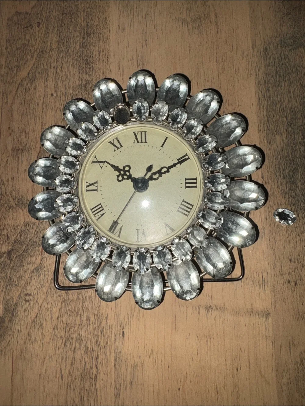 Pier 1 Silver Crystal Sunburst Clock